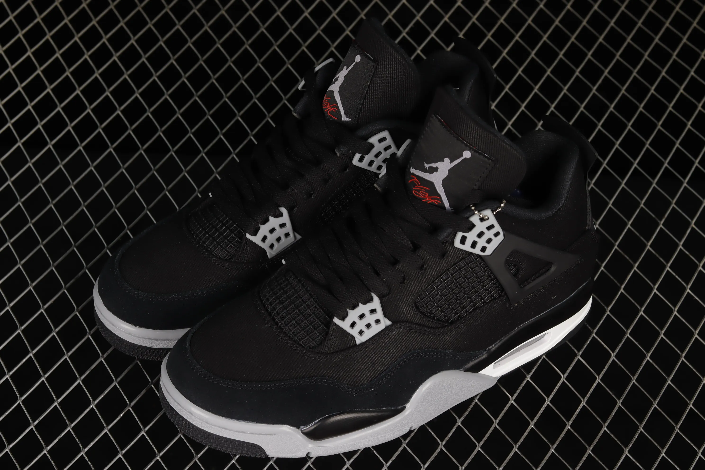 All categories Air Jordan Jordan series basketball shoes Air Jordan 4 Air Jordan 4 Retro "Olive Canvas" AJ4 Joe 4 black and gray denim DH7138-006